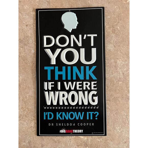 The Big Bang Theory Dr Sheldon Cooper Metal Sign - Picture 1 of 7